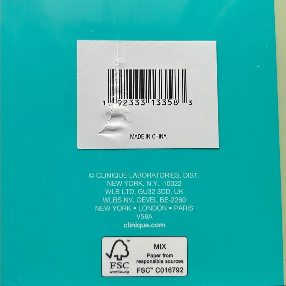Clinique Teal & Mint Elastic-Band Notebook